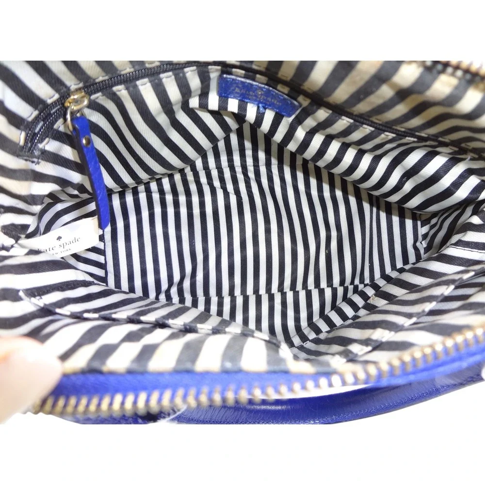 Kate Spade NY Southport Ave Jenny‎ Blue Pebbled Leather Dome Satchel Crossbody